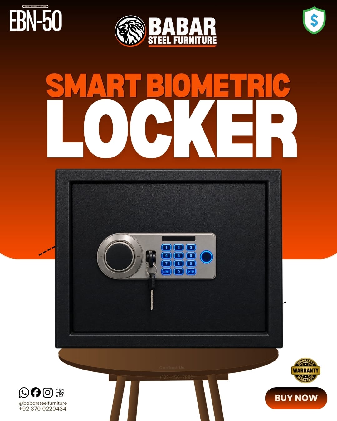 Premium Biometric Fireproof Safe 70